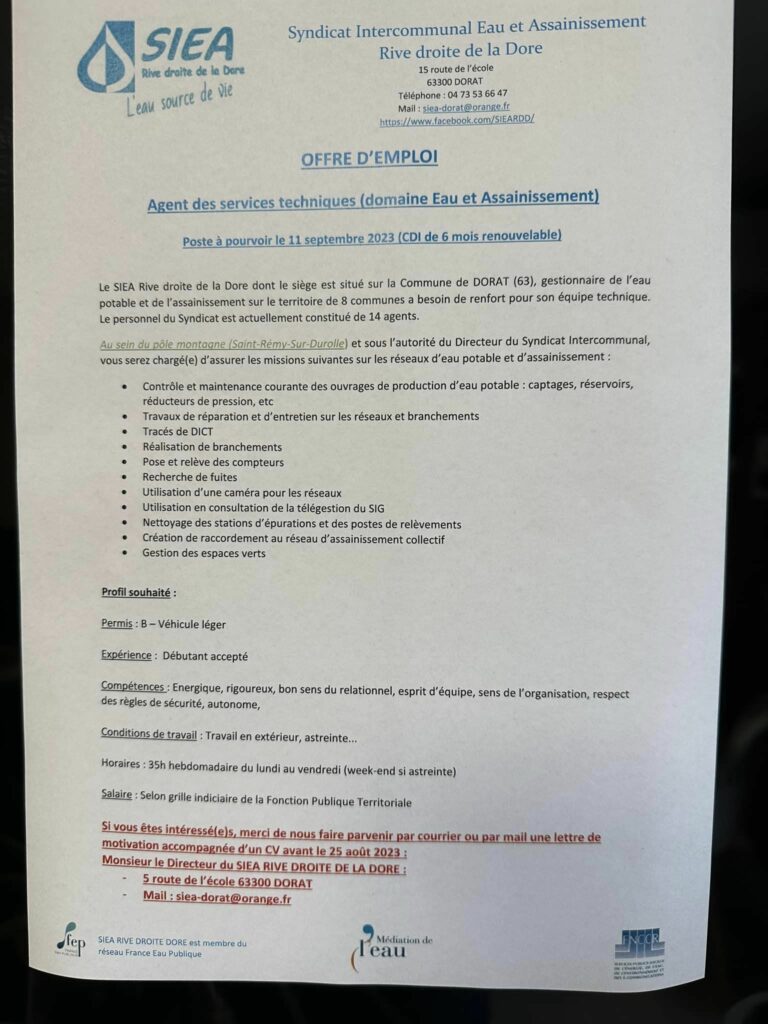 offre emploi SIEA